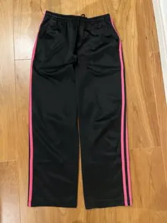 キッズ150ジャージ ロングパンツ ブラック ピンク ダンス体操パジャマ長ズボン