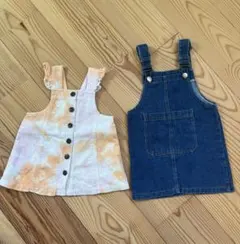 ベビーサロペットスカート　baby gap コーデュロイタイダイ　ワンピース80