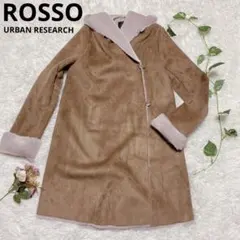 アーバンリサーチ　ROSSO フェイクムートン　ロングコート　フード付き