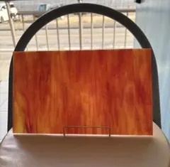 ステンドグラス　ガラス板　材料　端材　グラデーション　オレンジ系　茶系