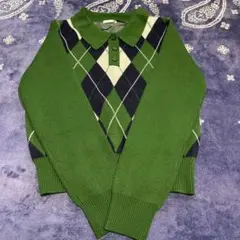 ジーユー　GU アーガイル柄のニットシャツ　サイズS