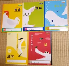 ②学習ノートセット　小学生 理科 社会 漢字 さんすう 5冊セットのサムネイル