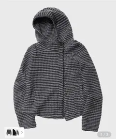 ハイネックフード付きカーディガンジャケット