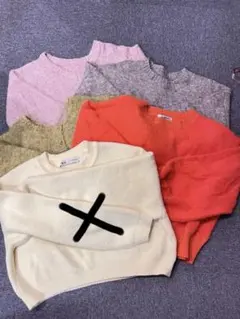 まとめ売りニットセーター 長袖 クルーネック