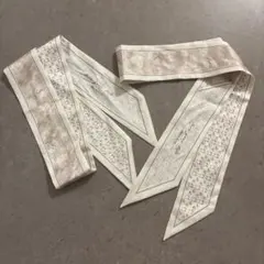 花柄デザイン シルク風ロングスカーフ