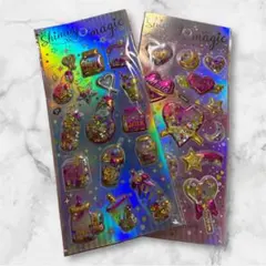 3D立体 2枚セット ぷくぷく シャカシャカジュエリーシール