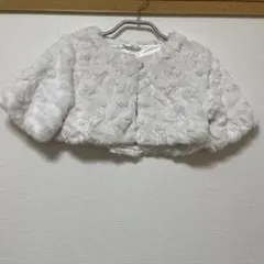 【美品】【子供】【発表会】ホワイトファーショートコート・ボレロ