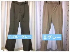レディース スラックス 2点セット グレー系　ブルーグレー系　ストレートパンツ