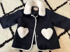 petit main ファー付きハートポケットコート 90