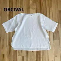 ORCIVAL ボートネックリネンプルオーバー 半袖 シャツ　ゆったり　ホワイトのサムネイル