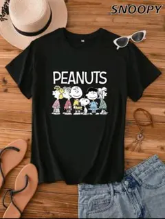 PEANUTS スヌーピー ブラック Tシャツ