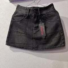 最終値下げ　ROMWE ブラック　デニム　スカート Sサイズ
