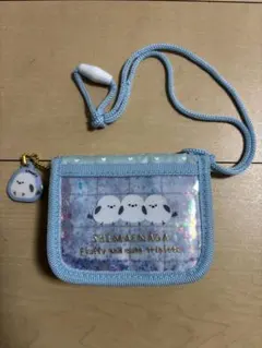 シマエナガ ネックストラップ付き 二つ折り財布