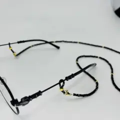 メガネストラップ マスクチェーン ブラックビーズ