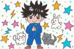 アニメキャラクター 【呪術廻戦】 伏黒恵 イラスト 手描き ファンアート