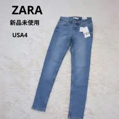 新品未使用タグ付きZARA スキニーデニムパンツ ブルー USA4のサムネイル
