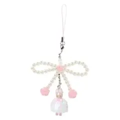 サンリオ　ホワイトフリルデザイン　シークレットストラップ　マロンクリーム