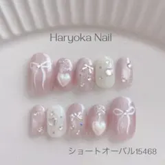 ネイルチップ　現品　サイズオーダー　ワンホン　マグネット　リボン　量産型　推し活