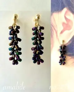 no.253 ハンドメイド☆ミニドロップのイヤリング（ピアス）