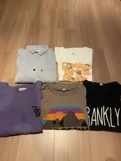 水色シャツとグラフィックTシャツ　ロンT 長袖　5枚セット　おまとめ