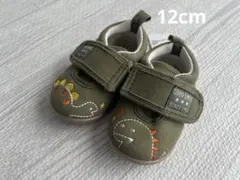 【最終価格】新品　12cm ベビーシューズ　恐竜　カーキ