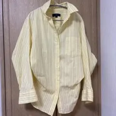 ZARA イエロー ストライプ 長袖シャツ S