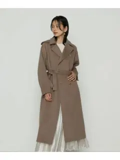 T946：K.T キヨコ タカセ 日本製 アンゴラウール ロングトレンチコート