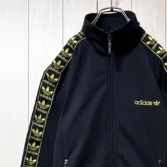美品 アディダス 90sトラックジャケット トレフォイル　黒タグ 万国旗タグ M