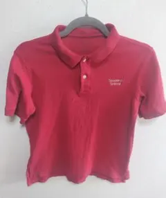 LANDS'END ランズエンド 刺繍 ポロシャツ 赤 M 10-12