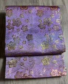 袋帯　洒落帯　高級○ 正絹　金糸　花柄　立波 ○w18