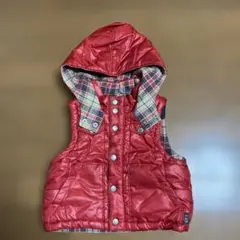 eab 赤いフード付きリバーシブルベスト