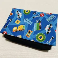 ハンドメイド移動ポケット(マチあり)★男の子　大きな働く車(グレー) ハンドメイド移動ポケット(マチあり)☆男の子 大きな働く車（グレー