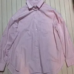 GU レディース シャツ　ピンク　ストライプ
