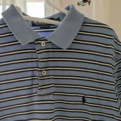 Polo by Ralph Lauren M 青 ストライプ ポロシャツ