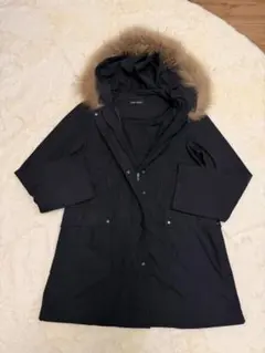 MATURE RADIANCE ブラックロングダウンジャケット ファー付き