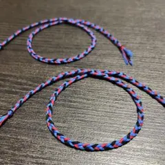 ミサンガ　2つセット　青×赤×黒　推しカラー