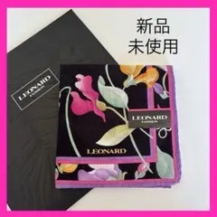 貴重❗️新品未使用❗️LEONARD 蝶と花柄の大判ハンカチ　お膝掛け　レオナール
