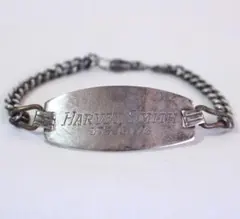 最終価格ビンテージIDブレスレット40's 1940s】U.S.N.R. WWII ID ブレスレット 《シルバー925 アメリカ