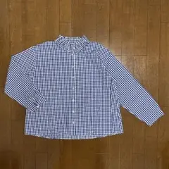 NIMES/ニーム/ギンガムチェック/コットン/ブラウス/シャツ/長袖/フリルのサムネイル