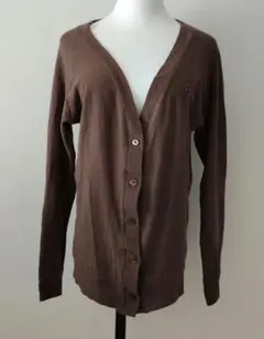 Arnold Palmerブラウン 長袖カーディガン ロゴ刺繍Lサイズ#c