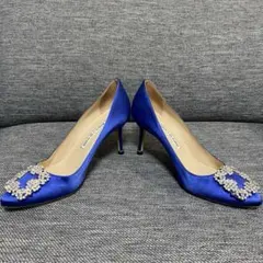 【SR】マノロブラニク　ハンギシ　ロイヤルブルー　34/5 21.5〜22 SR様専用】マノロブラニク ハンギシ ロイヤルブルー 34/5 21.5