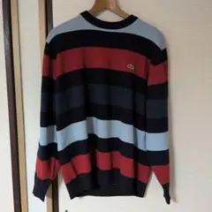 LACOSTE マルチボーダー クルーネックニット サイズ4