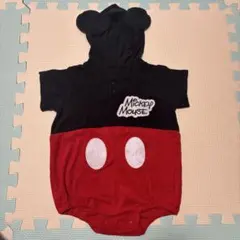 ミッキーマウス フード付きロンパース 70-80cm