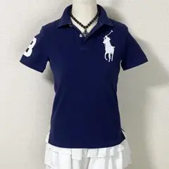 y2k ラルフローレン ビッグポニー ポロシャツ 平成ギャル 平成女児 ネイビー