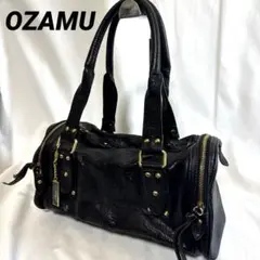 OZAMU レザーハンドバッグ　ミニボンストン　本革　ブラック　Y2K
