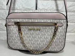 MICHAEL KORS　マイケルコース　ショルダーバッグ　ホワイト系×ピンク系