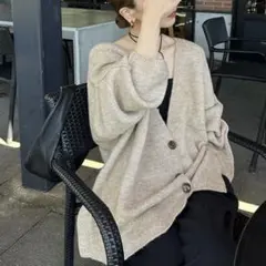 selectMOCA スリーブリンキングVネックカーディガン