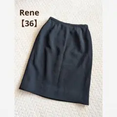 【極美品】ルネ Rene ミニスカート 台形 36 紺 ネイビーのサムネイル