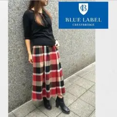 ブルーレーベル・クレストブリッジ　チェック柄ガウチョパンツ赤