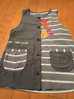 ストライプ柄ノースリーブエプロン